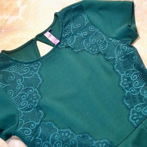 Emerald green fit & flare dress